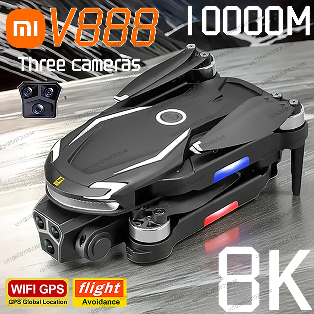 Xiaomi-Dron V888 8K 5G con GPS, cámara HD con Triple cuadricóptero, posicionamiento de flujo óptico, evitación de obstáculos, fotografía, Juguetes