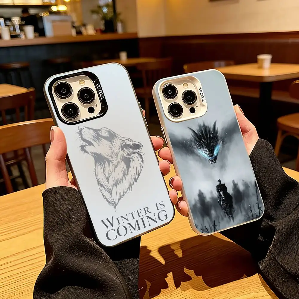 

Quotes Winter Is Coming Phone Case For iPhone 17,16,15,14,13,12,11 Plus,Pro Max,XS,Colorful Silver Phone case Funda Cover