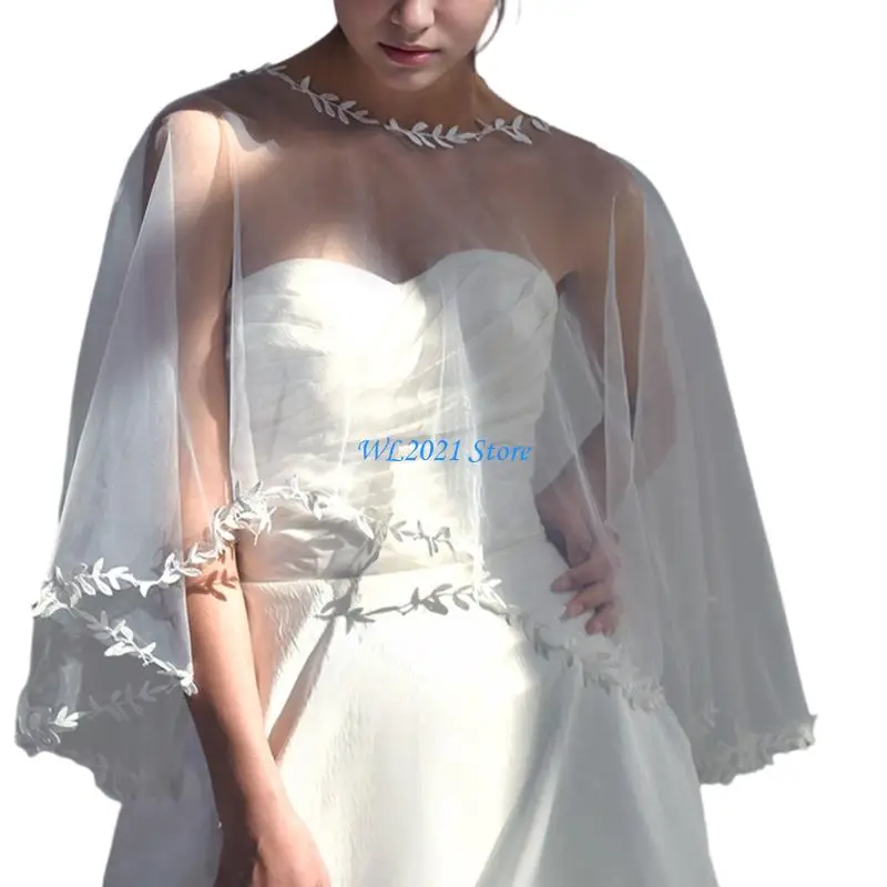 

G5GC Bridal Shawl Breathable Bridal Shoulder Cover For White Gown Photo Props