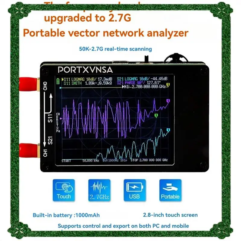 

24-часовая доставка Nanovna Plus, обновленная версия, векторный анализатор сети, 50 кГц-2,7 ГГц MF VHF UHF с SD-картой 32G для антенны