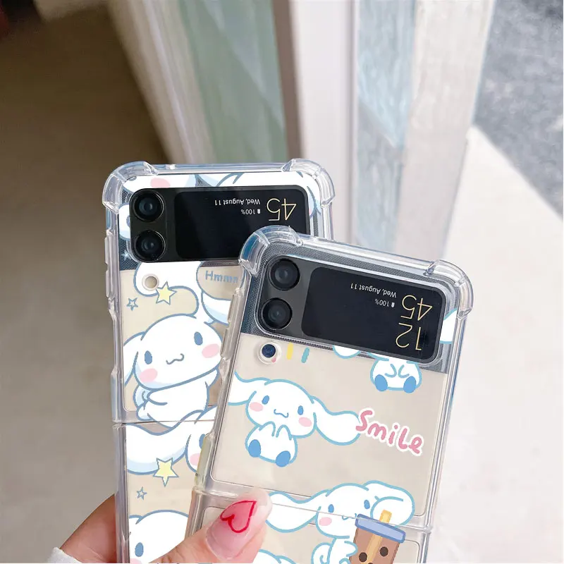 phone Cases for Samsung Galaxy Z Flip 5 case Z Flip 4 ZFlip 5 zflip Flip 3 Flip4 Airbag funda Cover Cinnamoroll Cartoon Kuromi