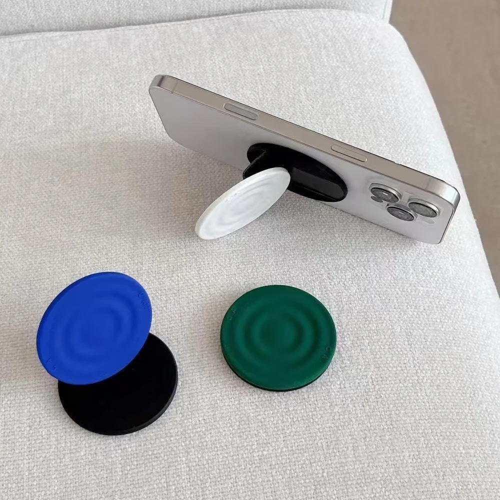 

Pure Color Ripple Silicone Magnetic Folding Black Phone Stand for IPhone Holder Mount Support for Samsung Galaxy