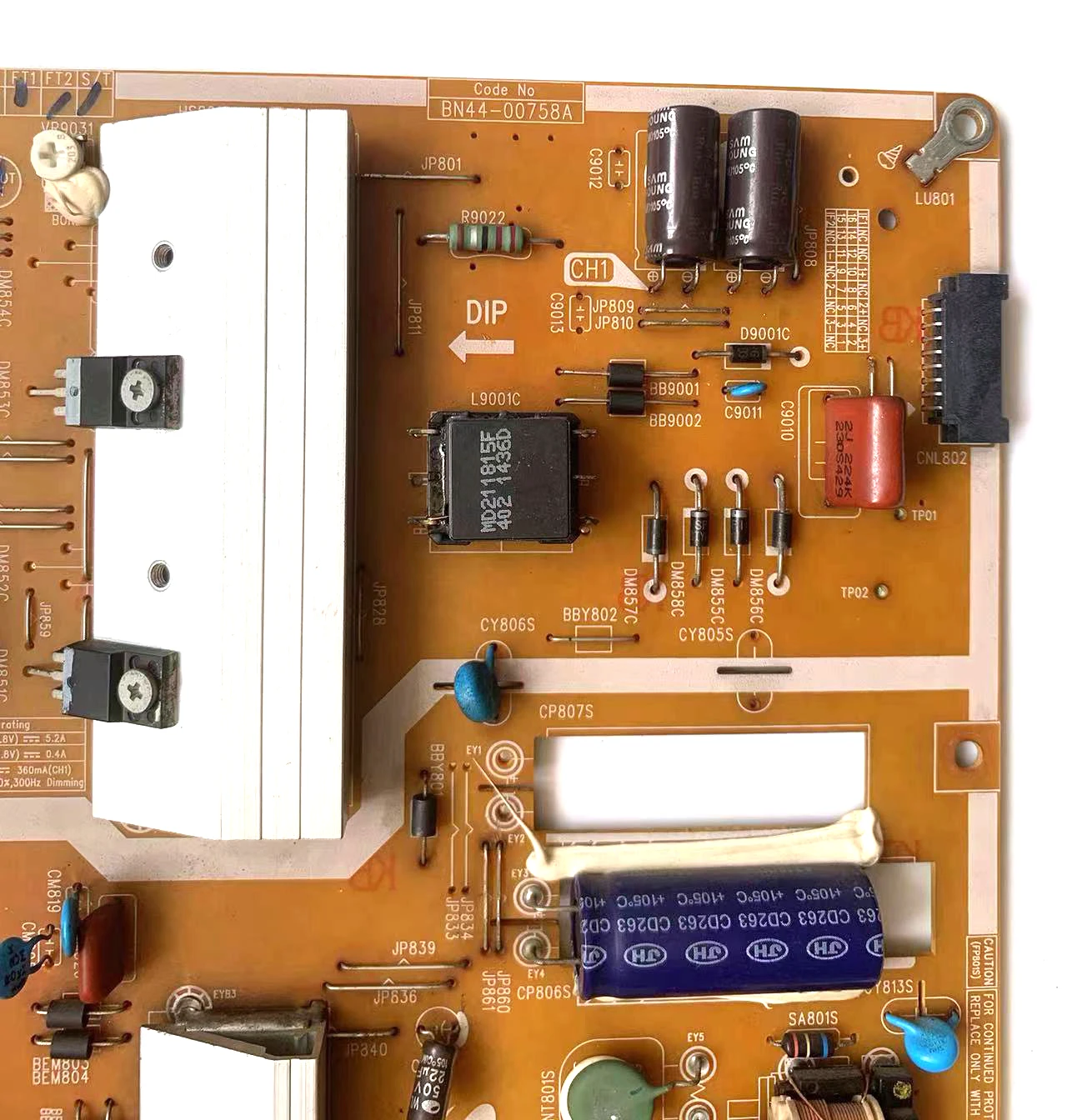 La carte d'alimentation d'origine BN44-00758A L40N4CE _ EHS a été testée pour fonctionner correctement, applicable aux téléviseurs LCD UA40HU5900J UA40HU5920J TV