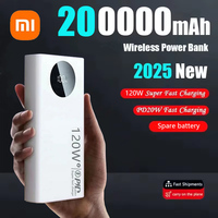 Xiaomi 200000mAh High Capacity Power Bank 120W Super Fast Charging Powerbank Portable Battery Charger For iPhone Samsung Huawei