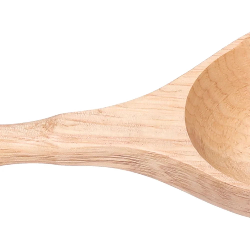 Solid Wood Spoon Wood Grain Texture Bamboos Joint Segmented Soup Spoon Smooth Polished Practical Long Handle Spoon Soup Serving