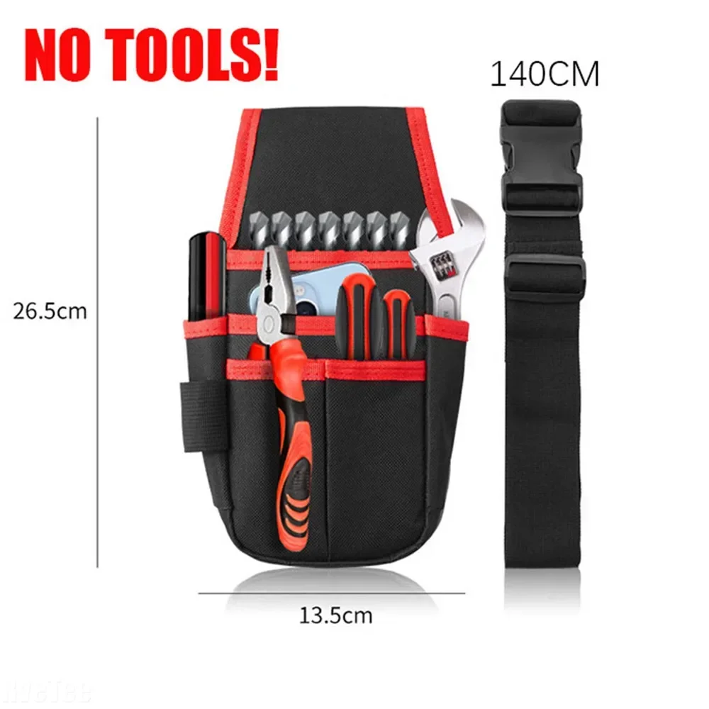 Electrician Tools Bag with 8 Internal Pockets Waist Pouch Belt Storage Holder Organizer Garden Tool Kits Waist Pack Oxford Cloth