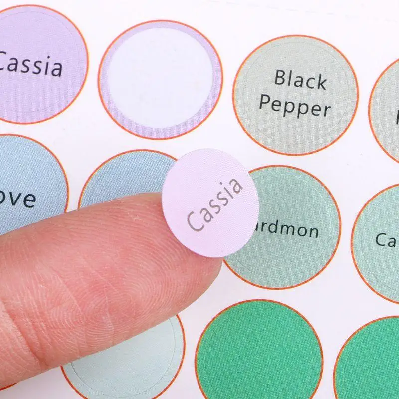 U0DE круглые наклейки на бутылки с эфирным маслом, этикетки для бутылок с эфирным маслом