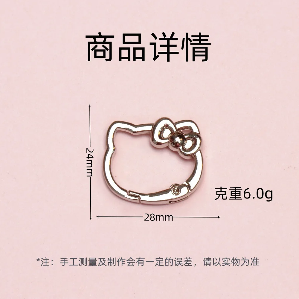 Cute Mini Hello Kitty Zinc Alloy Cute Cat Bow Hanging Buckle  Carabiner Fashion Luggage Toy Doll Decorative Accessories Gifts view 2
