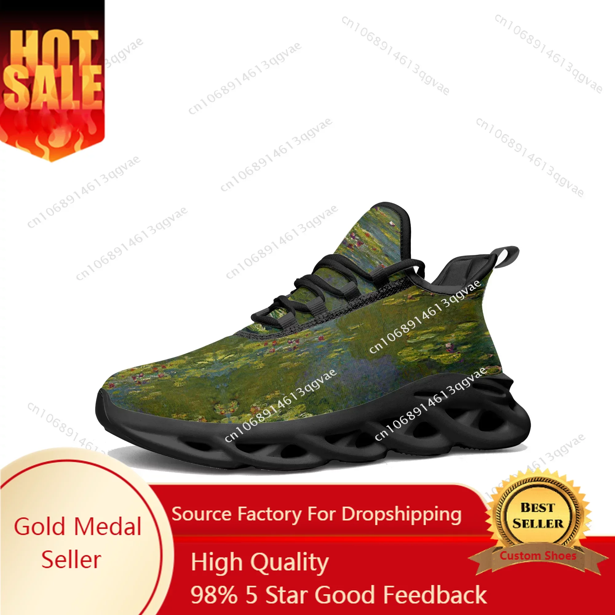 

Monet Water Lilies Flats Sneakers Mens Womens Sports Running Shoes High Quality Sneaker Customization Shoe Lace Up Mesh Footwear