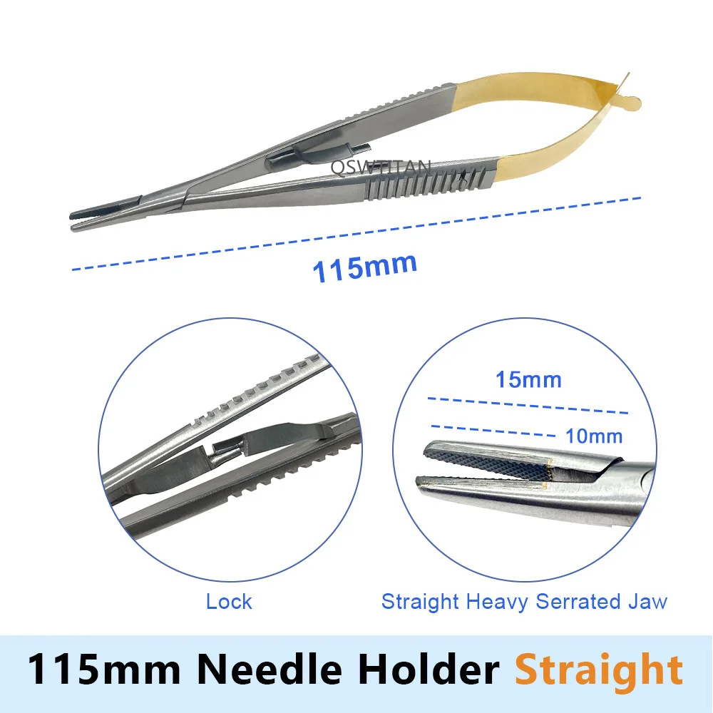 Stainless Steel Needle Holder Heavy Serrated Jaw Ophthalmic Surgical Instruments