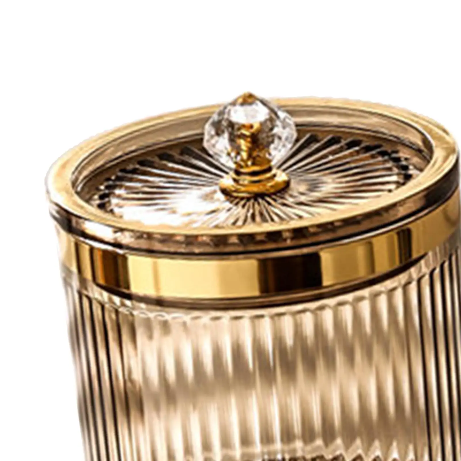 Cosmetic Organizer with Lid Transparent Makeup Cotton Swab Ball Pad Holder