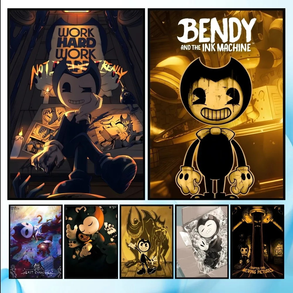 

Game B-Bendy and the Ink M-Machine Poster HD art sticky wall waterproof home living room bedroom bar aesthetic decoration