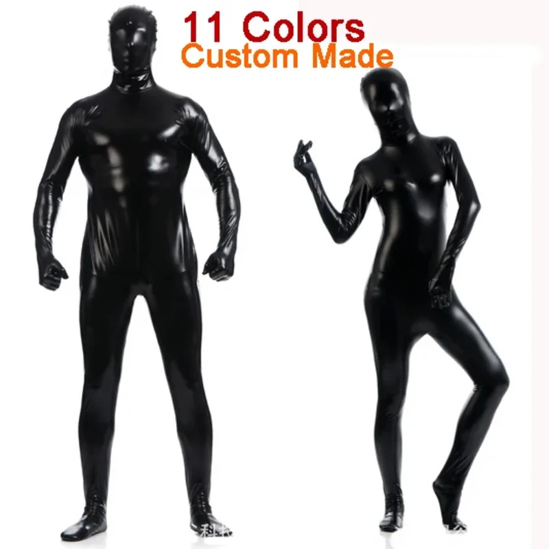 Costom made women men sexy black pink white vinyl PVC latex Zentai suit/catsuit/bodysuit full body zentai costumes suit