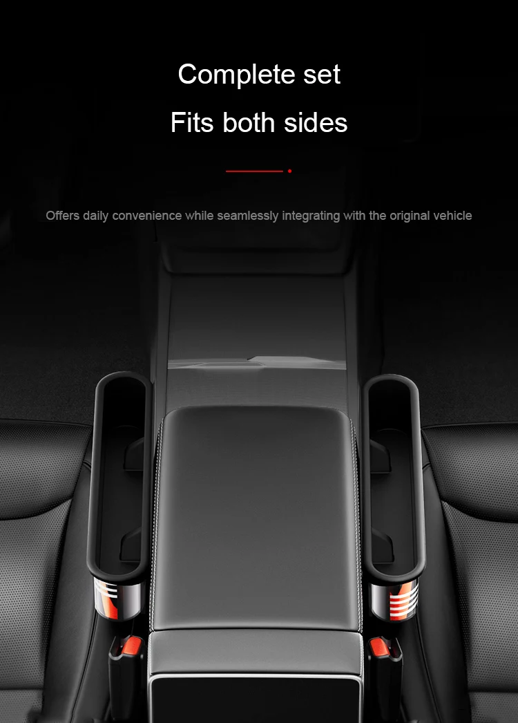 For Tesla Model 3/Y 2021-2025 Car Seat Gap Filler Seat Crevice Storage Box Bag Model Y Juniper Seats Console Organizer Accessory