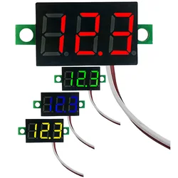 Mini voltmetro digitale a 2 fili Display a LED voltmetro cc da 0.28 pollici DC 2.5V-40V rosso/blu/giallo/verde protezione da inversione di polarità