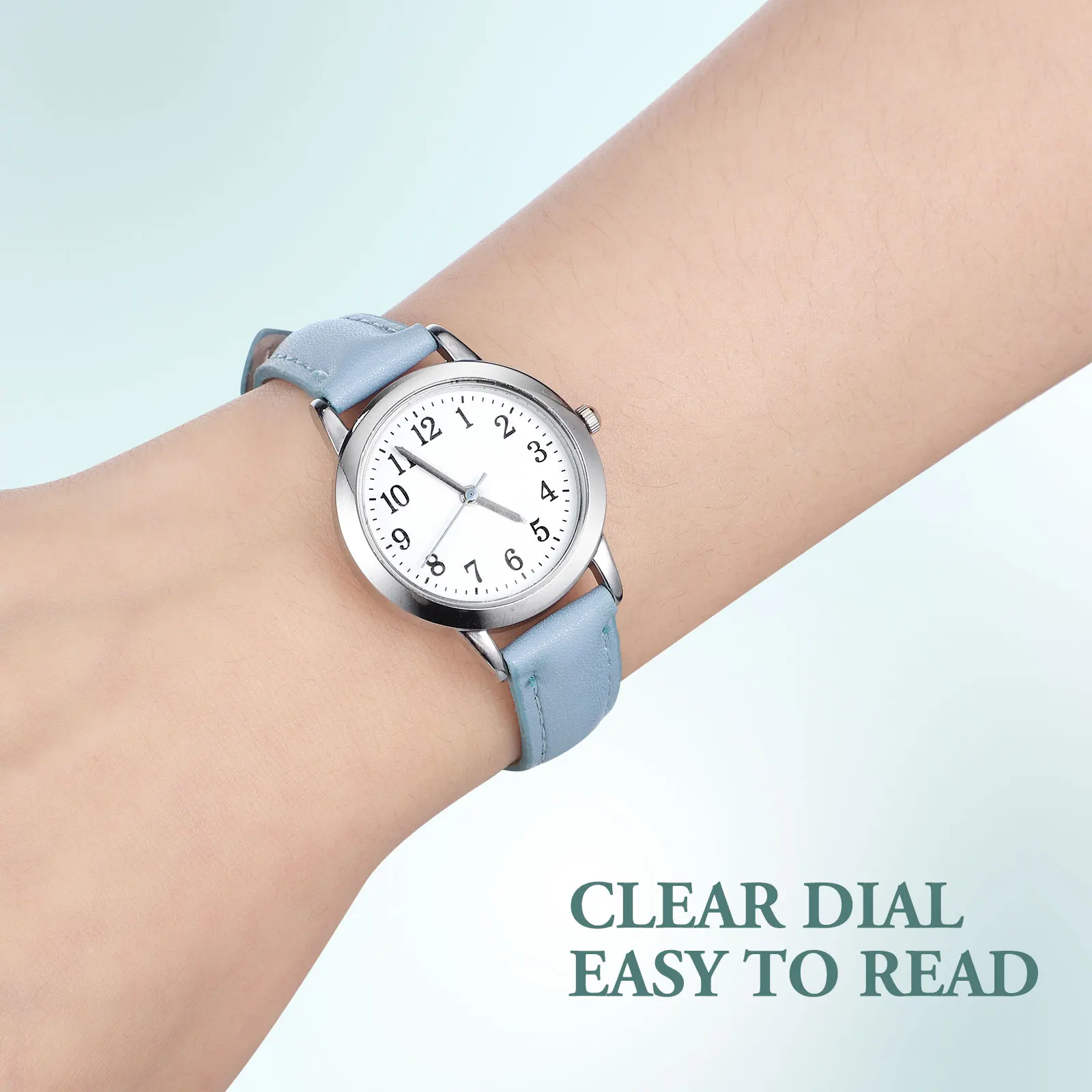 

Waterproof Belt Watch Women Quartz Watches Blue Color Analog Student Fashion Accessories Ladies Wristwear