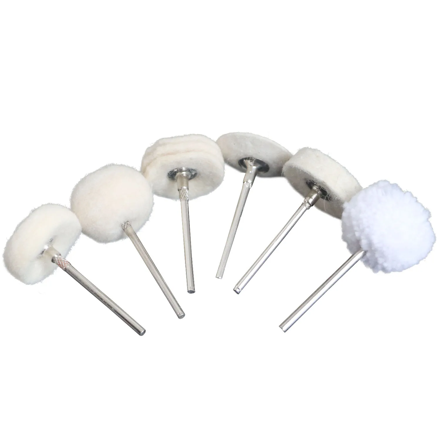 Polishing Buffing Wheel Set,Wool Felt Cotton Mounted 3mm/2.35mm Shank for Rotary Tool Accessories,Mini Brush Polishing Kit for W