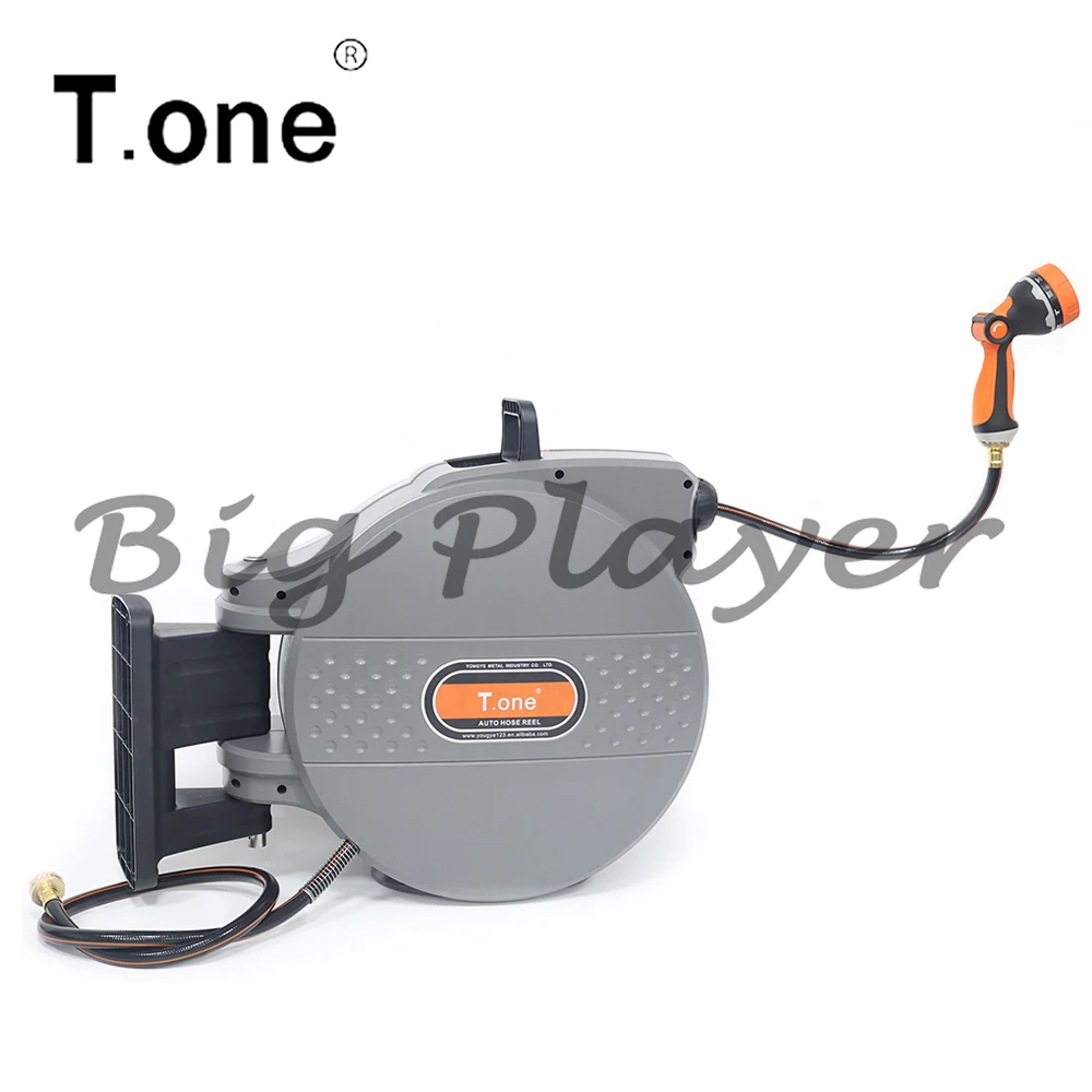Retractable Wall-Mounted Garden Water Hose Reel Automatic Irrigation Watering System