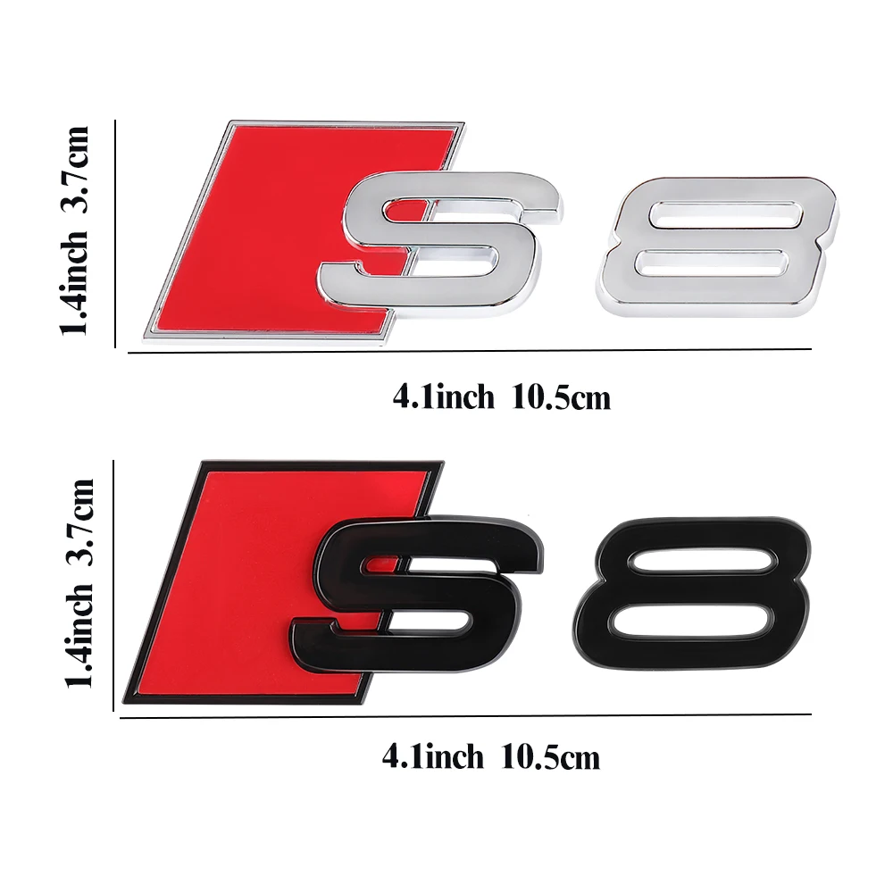 3D ABS S Logo Car Rear Trunk Emblem Tail Badge Decal For Audi S3 S4 S5 S6 S7 S8 Sticker Auto Styling Modification Accrssories