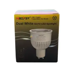 MiBoxer FUT107 2.4G GU10 6W CCT Dual White LED Spotlight Bulb AC85-265V Color Temperature Adjustable Lamp WiFi Compatible