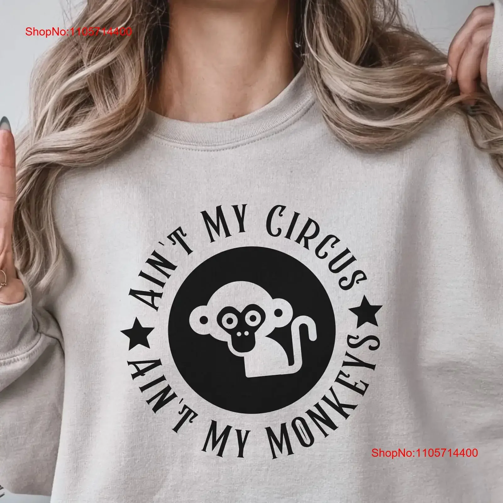 Not My Monkey SweaT T Shirt Lovers Circus Animal Funny Owner vintage Washed designer clothes Versatile homme Stretched