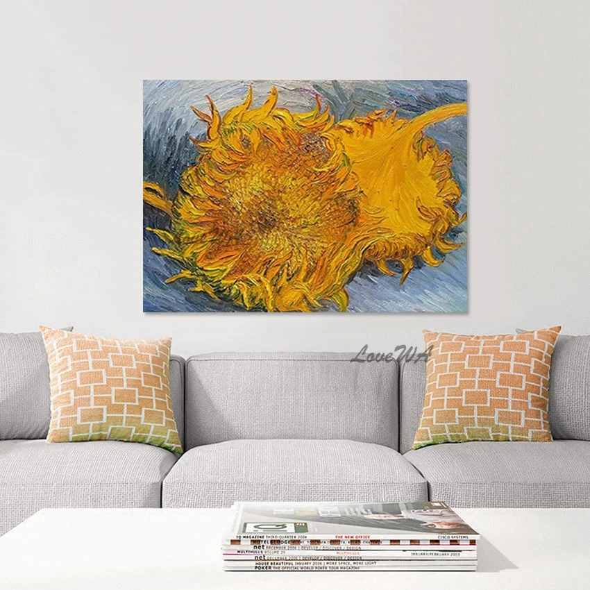 

Large Living Room Wall Pictures Sunflower Textured Abstract Flower Painting Custom Artwork Home Furnishing Decoration Canvas Art