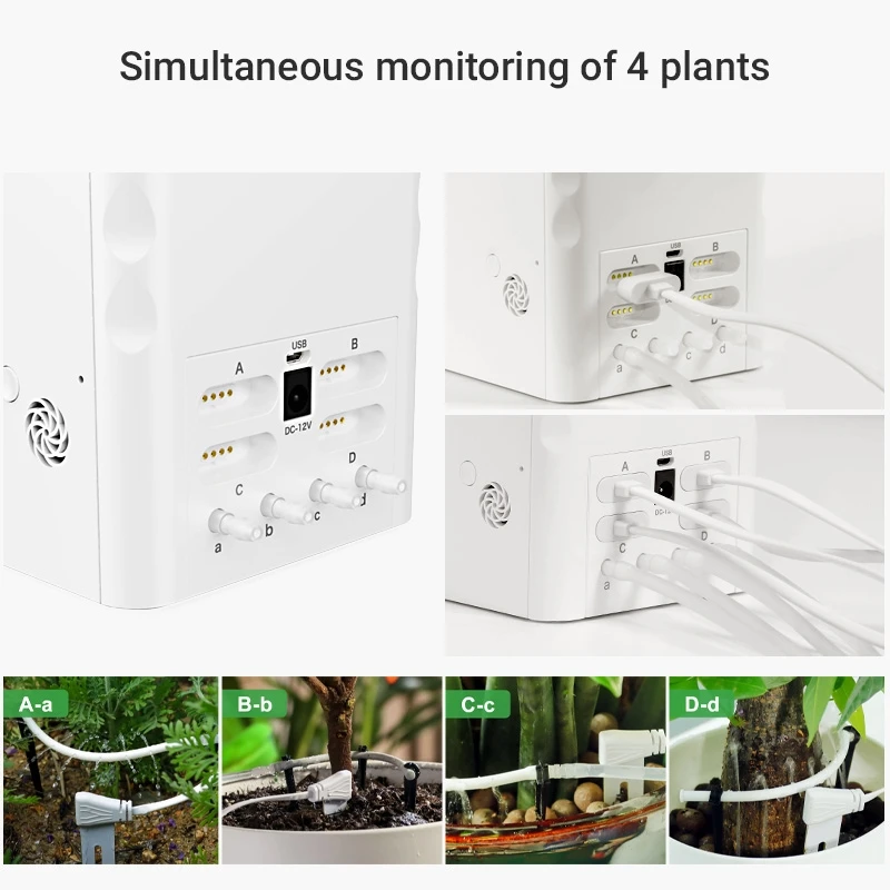 Imagem -04 - Growcube Kit de Rega Inteligente Automático Controle App Sensor de Umidade do Solo Tanque de Água 1.5l 3000 Classificação de Plantas