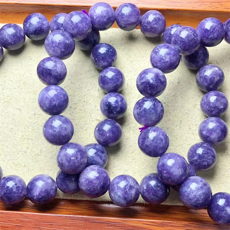 Natural Lilac Purle Mica Bracelet Jewelry For Woman Man Fengshui Healing Wealth Beads Crystal Gift 1pcs 10MM