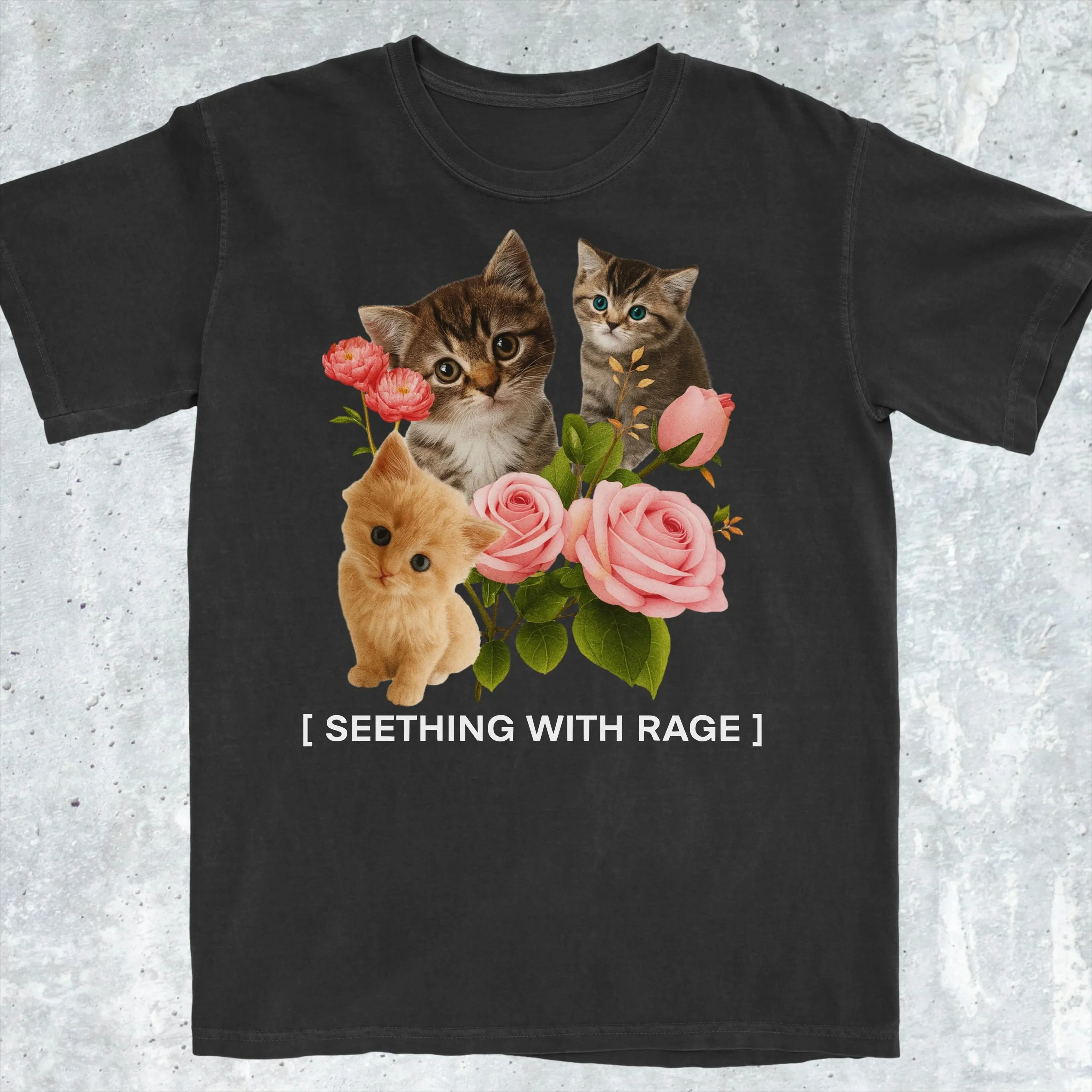 

Funny Seething WIth Rage Cat Meme T-Shirt Men's and Women's Short Sleeve Cotton Tees Funny Shirt Summer Y2k Tops Men Clothing