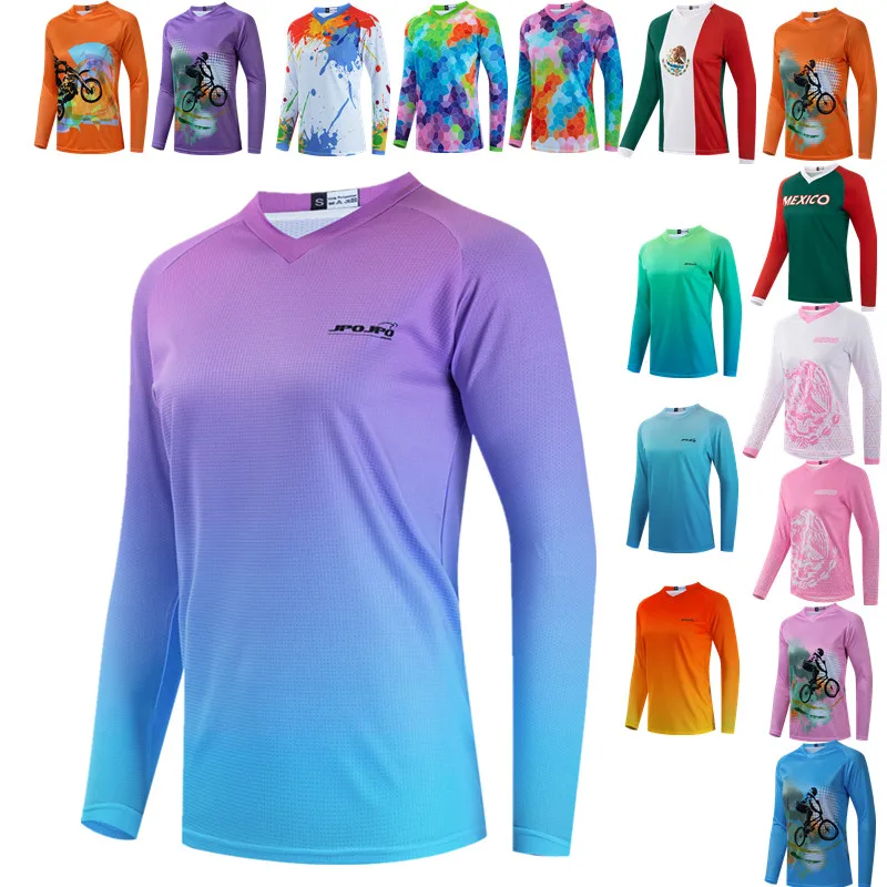 

Motocross Jersey Women Dirt Bike Jersey For Ladies Long Sleeve Cycling Shirt Off Roading MX BMX Jersey DH MTB Shirt For Racing