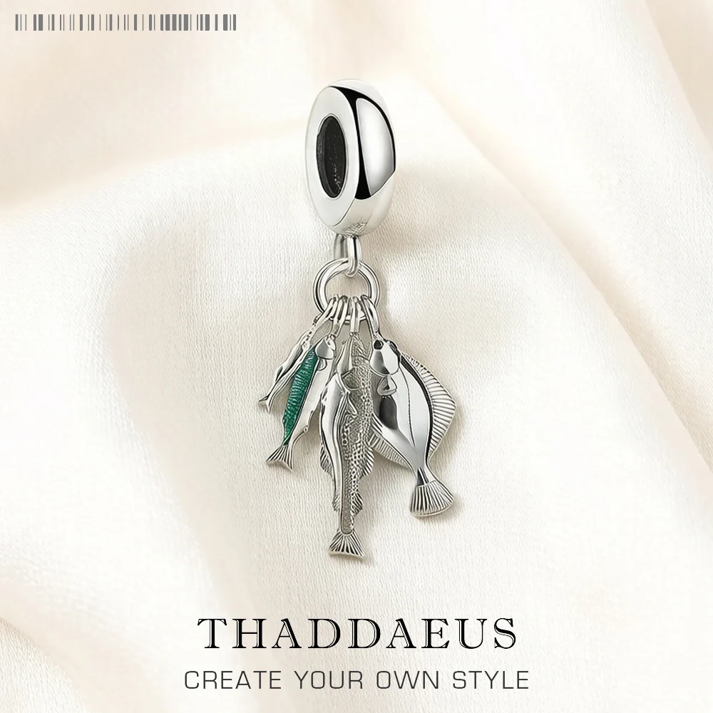 

Charm Pendant Fishes Spring Men Women Trendy 925 Sterling Silver Jewelry Accessories Lucky Gift