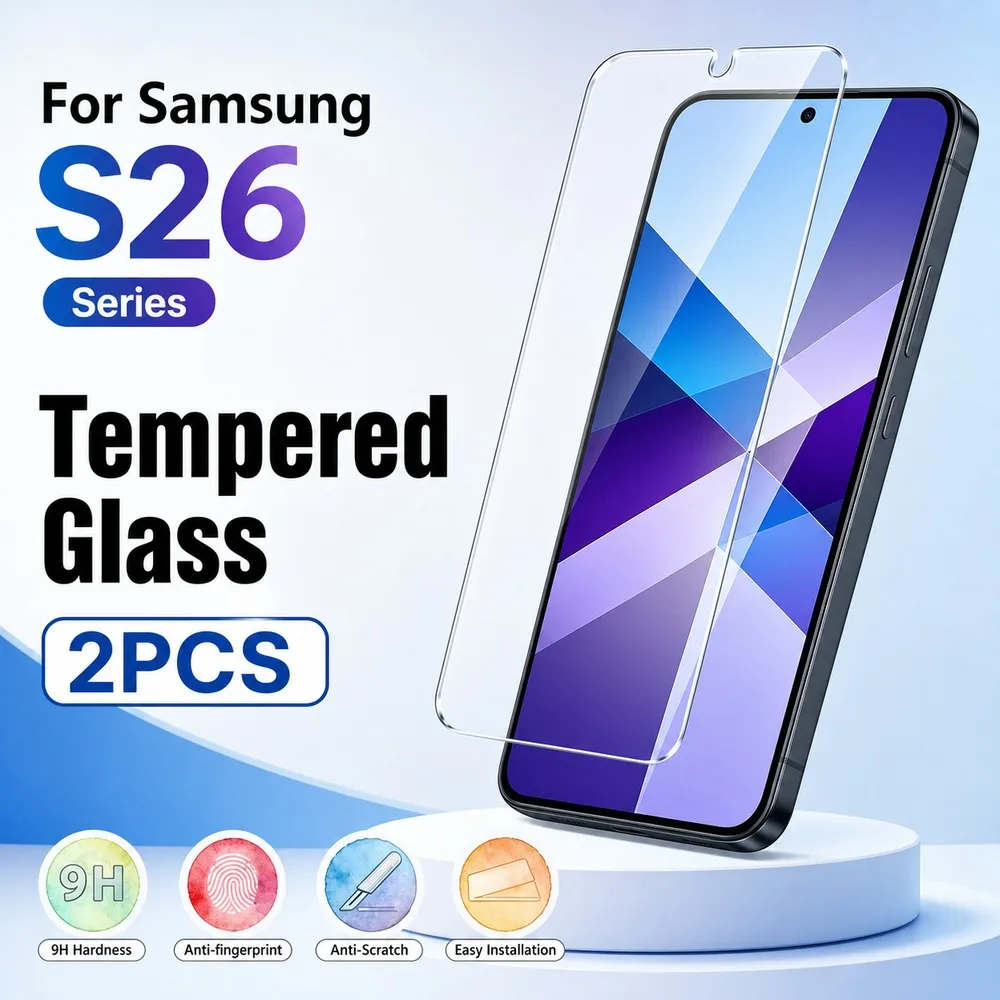 2PCS Tempered Glass For Samsung Galaxy S26 Ultra Screen Protector For Samsung Galaxy S26+ S26 S26 FE Anti-Scratch