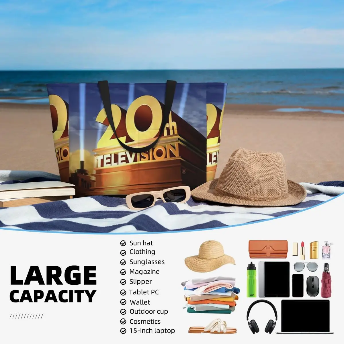 20th Century Fox Beach Tote Bag Sport Gym Yoga Duffle Large Tote Bag Women Travel Bag Fitness bag