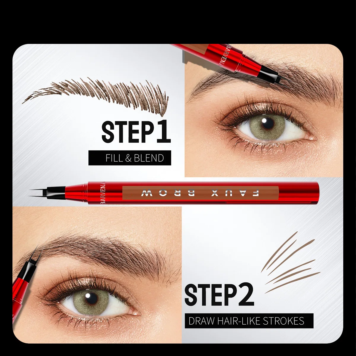 Ultra-fine Liquid Eyebrow Pencil Double-claw Long Lasting Easy To Grip Eyebrow Tattoo Waterproof Thin Lying Silkworm Brow Pen