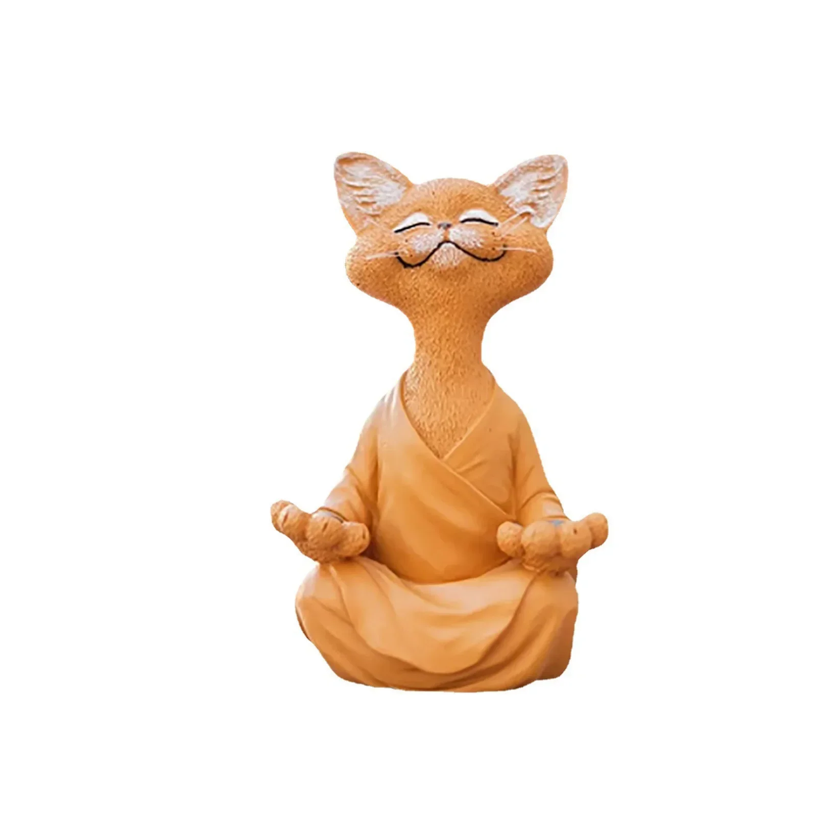 Estatuilla de gato de Buda caprichoso, meditación, Yoga, decoración de gato feliz coleccionable, decoración artesanal para el hogar