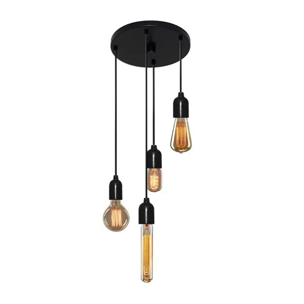 MJ-4162-4 Retro Black Bedroom Pendant Holder for Light Bulb-Not Include-Bivolt