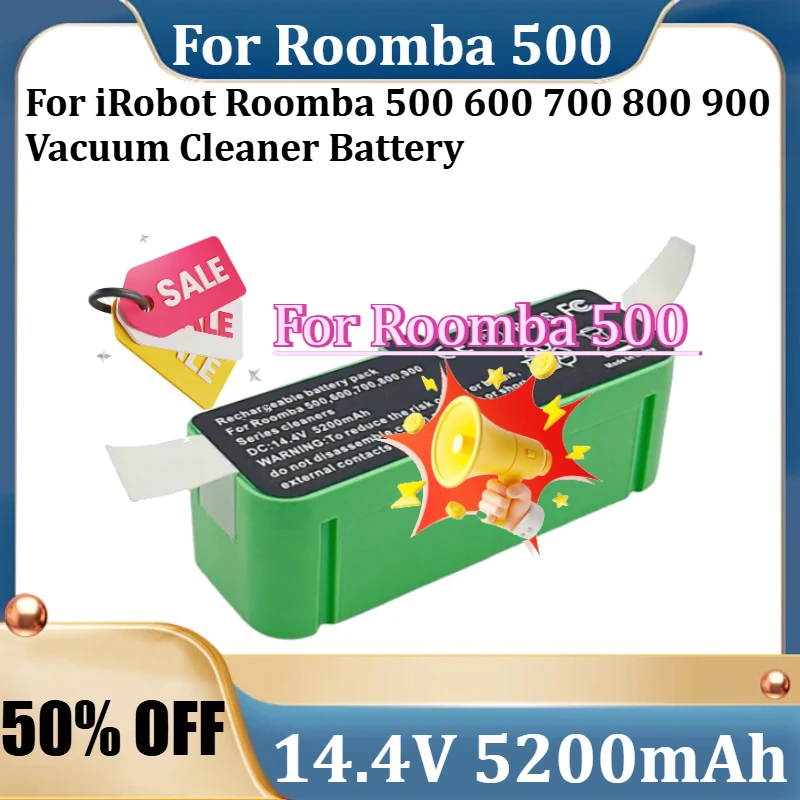

For iRobot Roomba 500 600 700 800 900 Vacuum Cleaner Battery For Roomba Battery 14.4V 5200mAh Rechargeable Battery