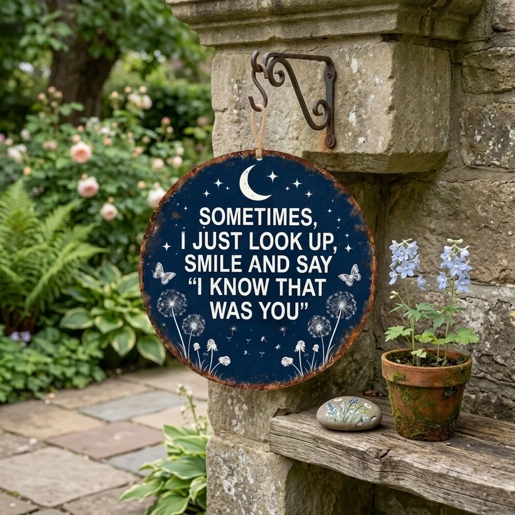Memorial Decor Hanging Sign I Know That Was You for Garden Patio Porch Balcony Wrought Iron Remembrance Art 20x20cm 30x30cm