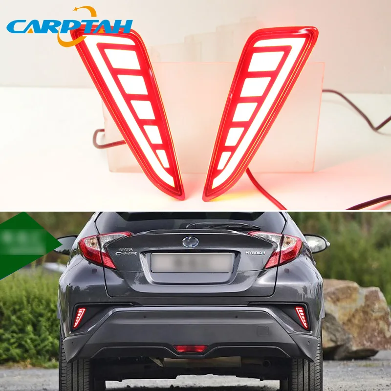 Car LED 12V Rear Bumper Fog Lamps For Toyota CHR C-HR 2016 2017 2018 Brake Light Turn Signal Backup Reflector Lamp Taillight