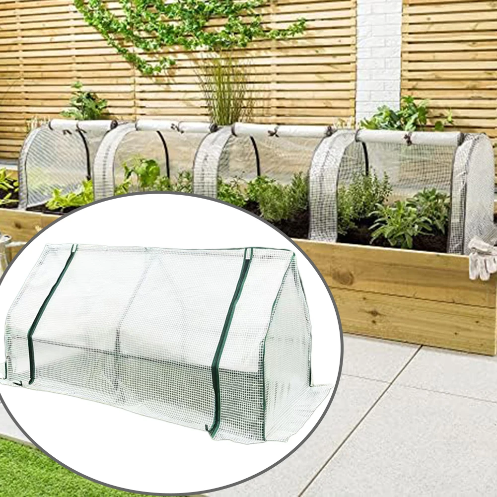 Garden Greenhouse Cover Small Grow Tunnel Outdoor Garden Greenhouse Reinforced Cover With Mesh Grid  Garden Supplies