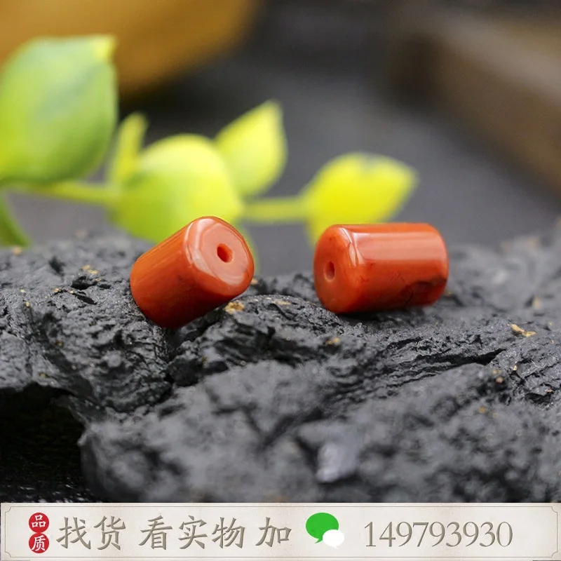 Natural Liangshan Southern Red Agate Straight Beads Loose Beads Bracelet Waist Bead Spacer Beads Disciple Beads Barrel Beads 108