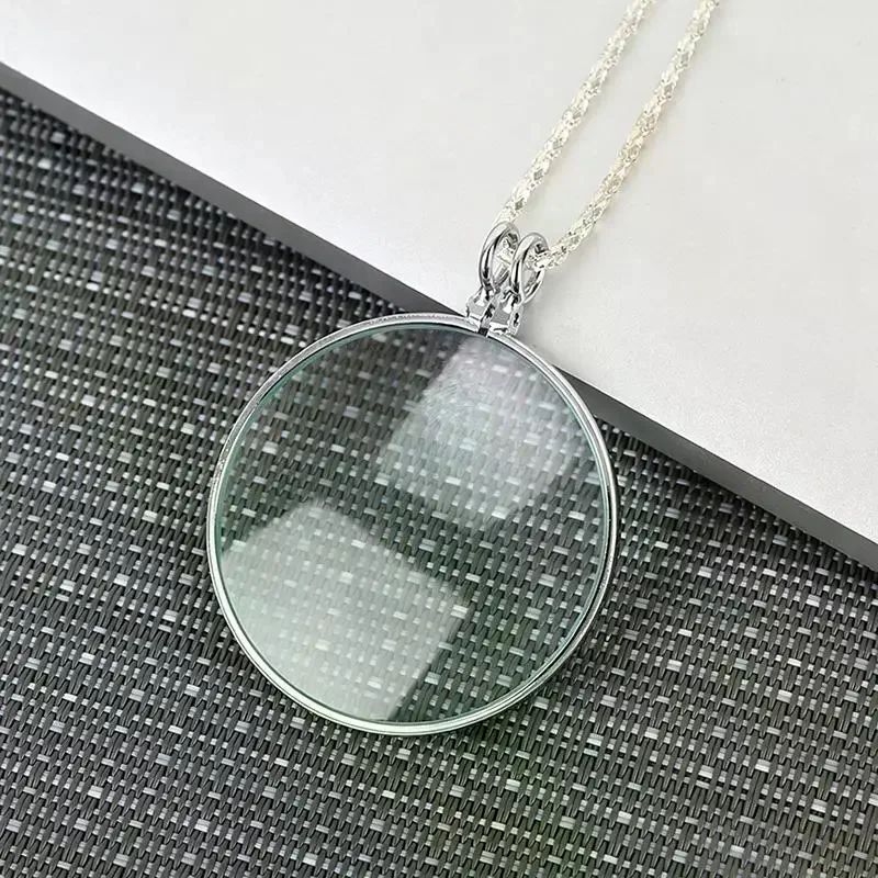 Exquisite Magnifying Glass Reading Glasses With Chain Portable Optical Jewelry Magnifier Pendant Neckglasses Gift