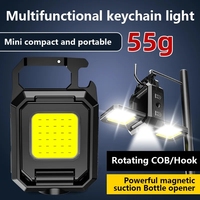 Mini LED Flashlight 1000LM USB Rechargeable COB Work Lights IPX4 Waterproof Keychain Light Lantern for Outdoor Camping Hiking