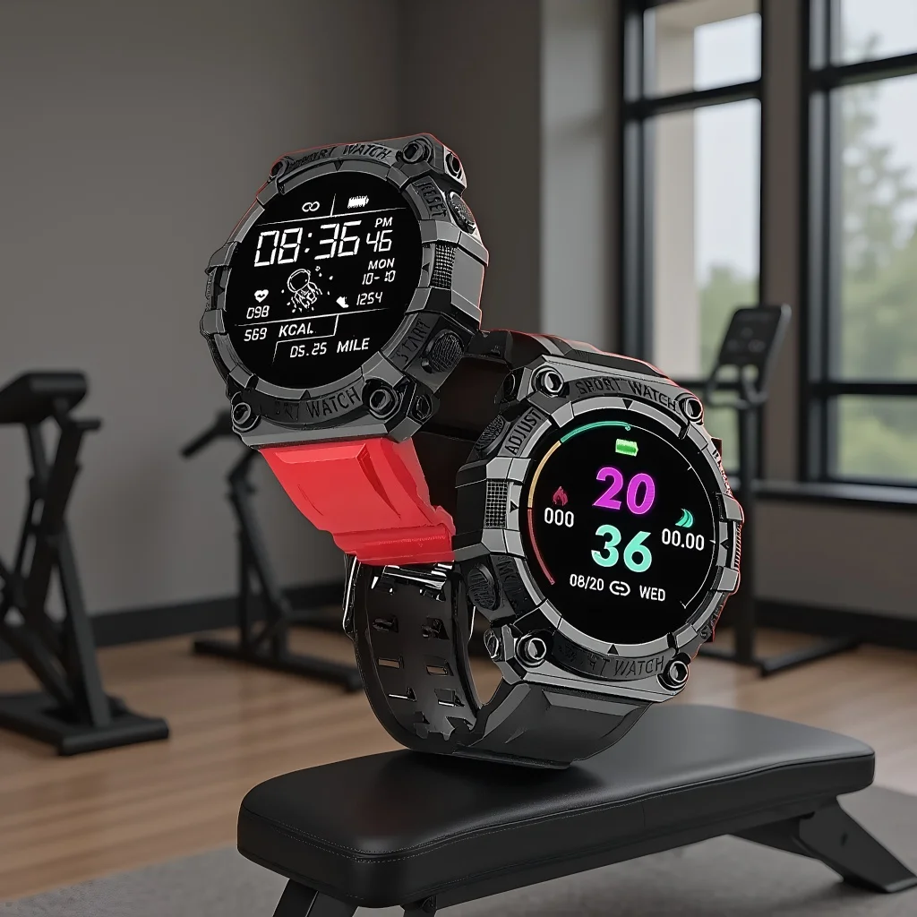 سوار اللياقة البدنية للساعة الذكية - عداد الخطى الرياضي مع إنذار للتحكم بالموسيقى BT (موديل FD68S Y56)