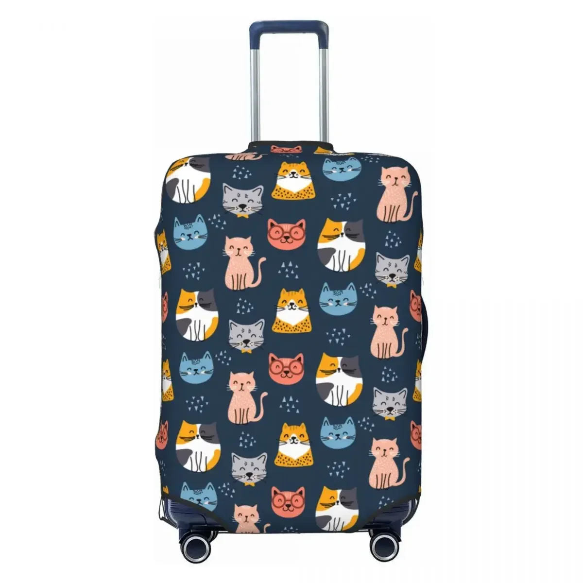 Custom Colorful Cartoon Kitten Cat Suitcase Cover Elastic Travel Luggage Covers for 18-32 inch