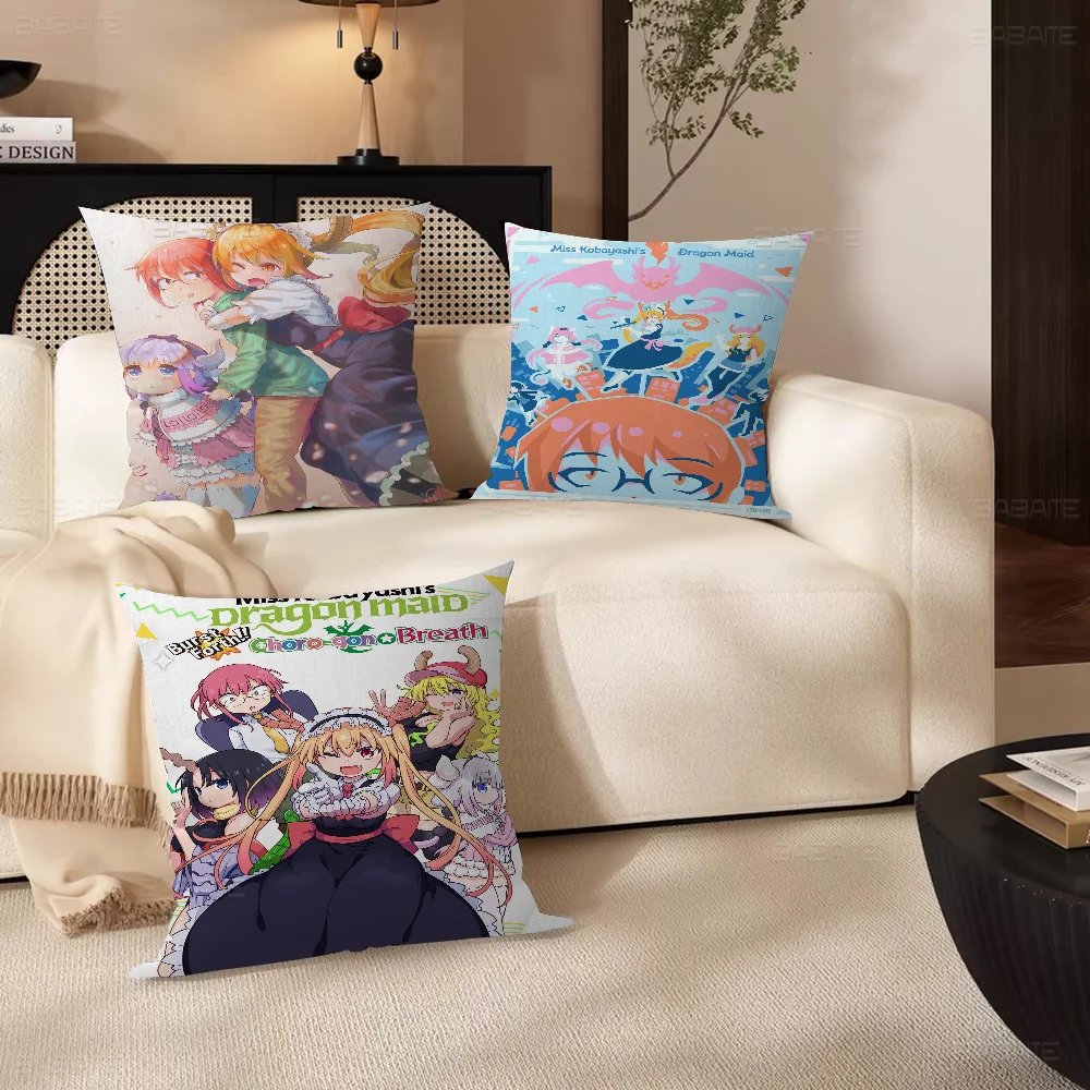 

Miss Kobayashi's Dragon Maid Pillowcase toon Gift Cushion Cover Bedroom Home Sofa Chair Seat Decor pillow case