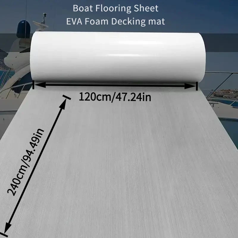 RedLuck Blueprint Light Gray240cmx120cmx6mm Boat Non-Slip Floor Boat Waterproof-Resistant Teak Wood Shock Absorption