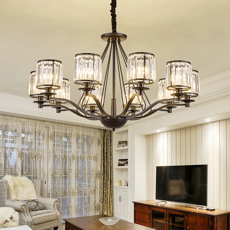 Zhongshan Factory Nice Price Indoor Classic Round Living Room Pendant Light Unique Design Crystal Chandelier for Dining Room