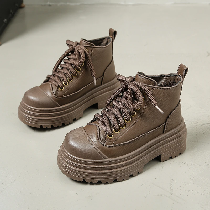 

Ботильоны на толстой подошве, увеличивающие рост, модные весенне-осенние женские ботинки, уличная дышащая обувь на платформе, новые современные ботинки