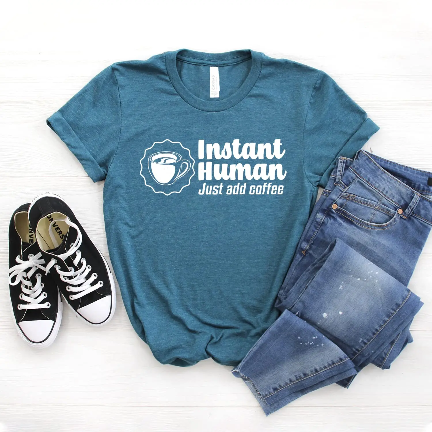 Funny Coffee Shirt  Lover Gift  Instant Human Just Add- I Like Softstyle Unisex Tee